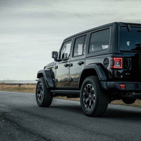 Black jeep wrangler-FCA certified collision repair Higgins body & paint